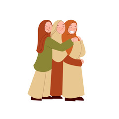 best friend muslim girl, muslim girl character, muslim woman, Muslim woman with her friends, muslim woman illustration, muslim woman vector, muslim woman, cute muslim woman