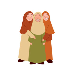 best friend muslim girl, muslim girl character, muslim woman, Muslim woman with her friends, muslim woman illustration, muslim woman vector, muslim woman, cute muslim woman
