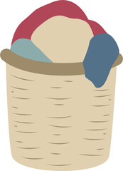 Laundry basket with clothes
