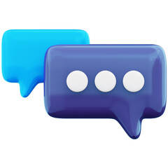 3d chat message speech bubble icon on transparent background