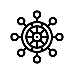 steering wheel line icon