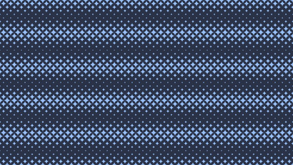 Star Halftone Pattern Straight Horizontal Parallel Lines Vector Textured Blue Background. Modern Half Tone Art Graphic Minimalistic Wide Navy Wallpaper. Stars Checkered Particles Abstract Illustration