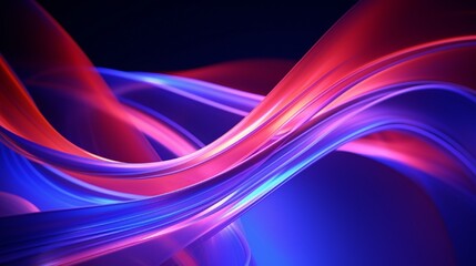 3d rendering glowing lines neon lights abstract background vibrant colors