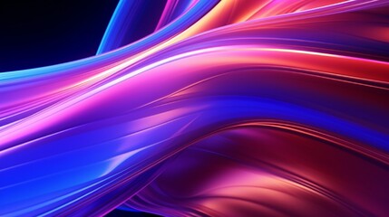 3d rendering glowing lines neon lights abstract background vibrant colors