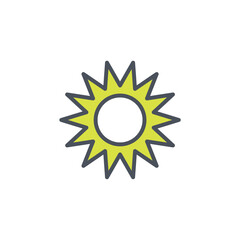 Vector sign of the sunlight symbol isolated on a white background. icon color editable.