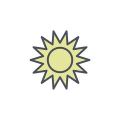 Vector sign of the sunlight symbol isolated on a white background. icon color editable.