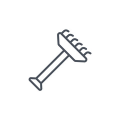 Vector sign of the rake symbol isolated on a white background. icon color editable.