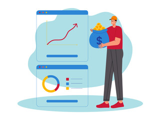 Investment saving. Investment illustration.