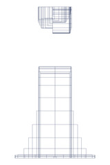 Portrait abstract line art white background future sketch illustration design landspace drawing  