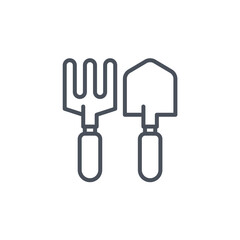 Vector sign of the fork and trowel symbol isolated on a white background. icon color editable.