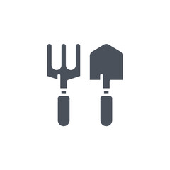 Vector sign of the fork and trowel symbol isolated on a white background. icon color editable.