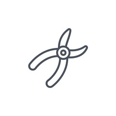 Vector sign of the garden pruner symbol isolated on a white background. icon color editable.