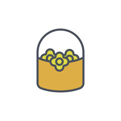 Obraz premium Vector sign of the flower basket symbol isolated on a white background. icon color editable.