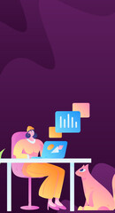 Home indoor character scene flat vector concept operation hand drawn illustration
