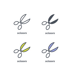 Vector sign of the scissors symbol isolated on a white background. icon color editable.