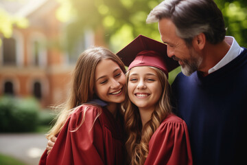 Happy moment graduate with parent at graduation day