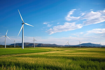 Turbine wind alternative renewable sky windmill landscape generation power energy electricity farm green