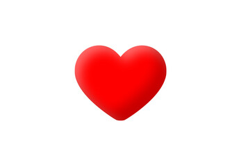 3D heart or love icon in red color