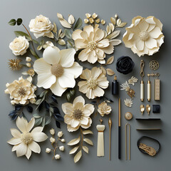 Obraz na płótnie Canvas Elegant floral element, skillfully isolated for wedding invitation