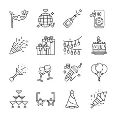 Party decoration set of icon