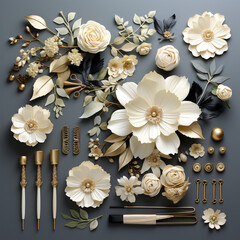 Elegant floral element, skillfully isolated for wedding invitation