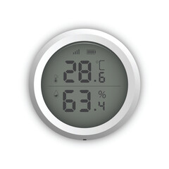 Wall mounted digital controller with hygrometer, Vector illustration.