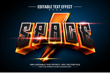 Space 3D editable text effect template