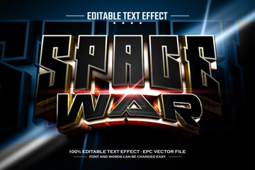 Space war 3D editable text effect template