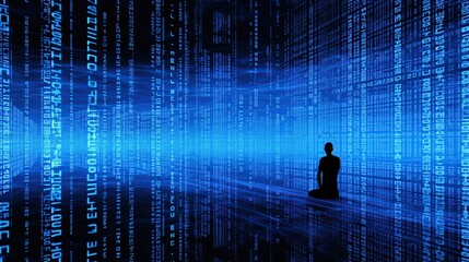 Digital Binary Programming Functions with Blue color