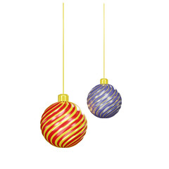 Christmas Ball 3D ,Christmas festive elements for design. Holiday Decoration . Realistic 3d object in cartoon style. 3D illustration isolated on white background. Clipping path.