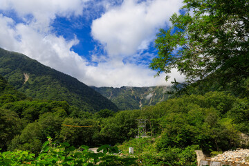 Fototapeta na wymiar 柏原新道登山口からの景色