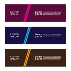 Vector abstract design banner 
template for websites. Set of  web banner templates. Abstract social media cover design. Horizontal header background. 