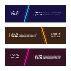 Vector abstract design banner 
template for websites. Set of  web banner templates. Abstract social media cover design. Horizontal header background. 