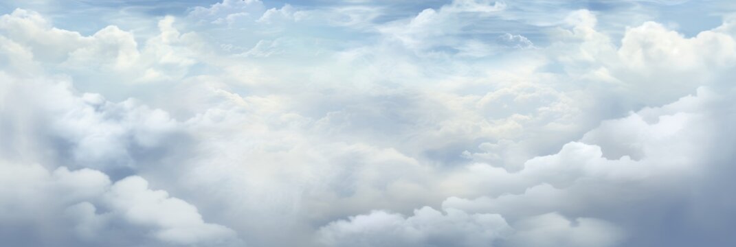 A Serene Tapestry of Soft White and Gray Cloud Shapes Gently Adorning the Sky, Evoking a Sense of Calm and Tranquility