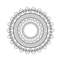 Vector beautiful floral mandala design, creative ornamental decorative element in circle shape