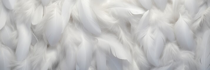 A Serene Tapestry of Delicate White and Gray Feathers Gently Laid Out, Evoking the Tranquil Essence of a Soft Winter's Embrace