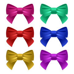 Vector decorative colorful bow on white background