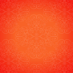Vector decorative golden mandala on red background
