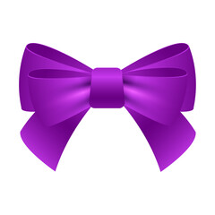 Vector decorative purple bow on white background