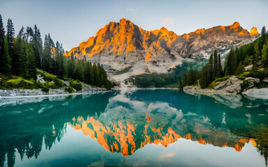 Tranquil Majesty, Panoramic Vistas of an Alpine Oasis