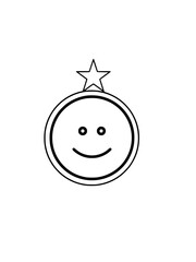 둥근모양의 웃는 모습 그리고 별