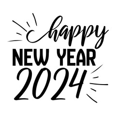 Happy New Year 2024 Svg