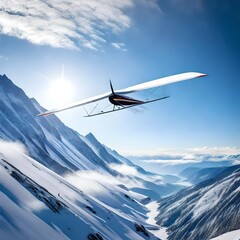 Fototapeta na wymiar helicopter in the frozen mountains