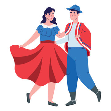 chile cueca dancers character