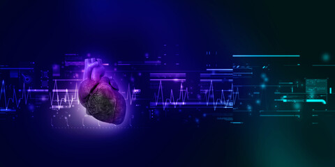 Obraz premium 3d illustration Anatomy of Human Heart 