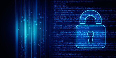 2d illustration Safety concept: Closed Padlock on digital background