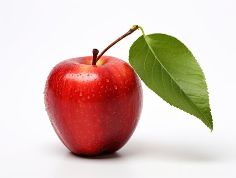 Red apple isolated on white background AI generated image