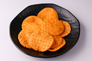 Thattai Nippattu Chekkalu south Indian deep fried snack made with rice flour prepared during Janmashtami or Sri Krishna Jayanthi festival