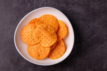 Thattai Nippattu Chekkalu south Indian deep fried snack made with rice flour prepared during Janmashtami or Sri Krishna Jayanthi festival