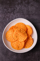 Thattai Nippattu Chekkalu south Indian deep fried snack made with rice flour prepared during Janmashtami or Sri Krishna Jayanthi festival